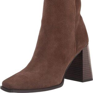 SAM EDELMAN Women's Ivette Suede Square Toe Boot  Taupe  4" Heel- Sz 9.5